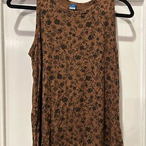 Old Navy Brown Floral Tank Top